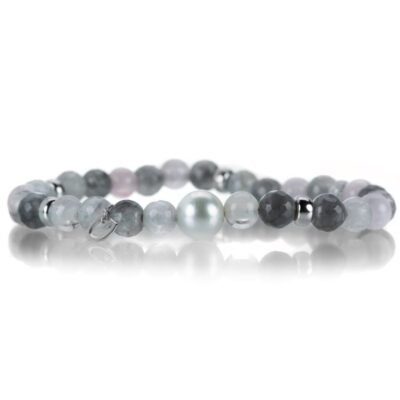 Bracelets Gellner  | Rose Quartz, Gray Agate And Pearl Bracelet