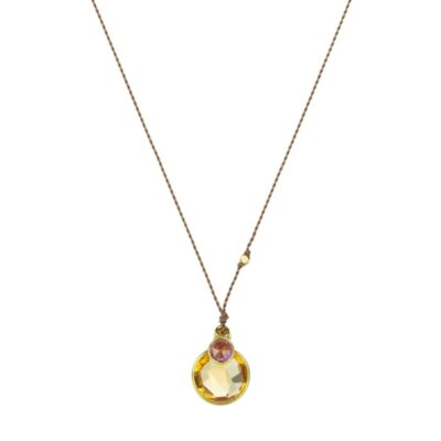 Necklaces Margaret Solow  | Citrine And Sapphire Double Pendant Necklace