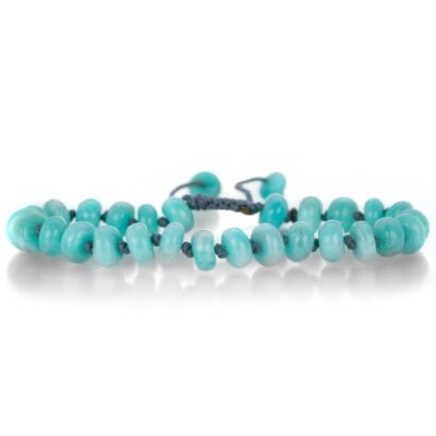 Bracelets Joseph Brooks  | 8Mm Smooth Peruvian Amazonite Rondelle Bracelet