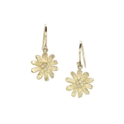 Earrings Victoria Cunningham  | Pave Diamond Daisy Drop Earrings