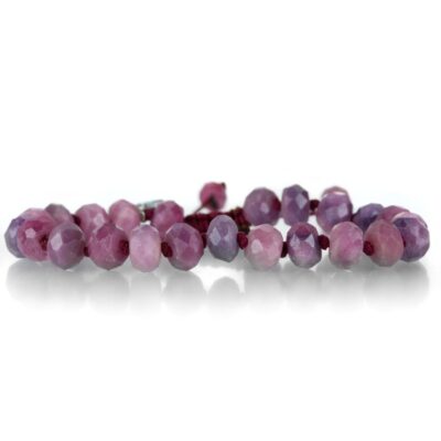 Bracelets Joseph Brooks  | 8Mm Faceted Ruby Rondelle Beaded Bracelet