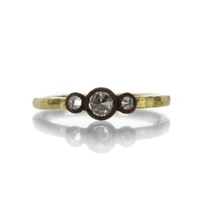 Rings Todd Pownell  | Yellow Gold Triple Diamond Ring