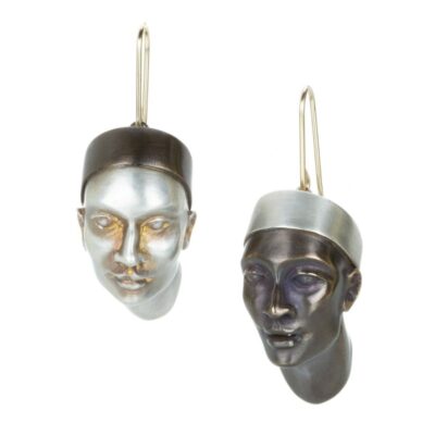 Earrings Gabriella Kiss  | Mixed Metal Head Earrings With Hats