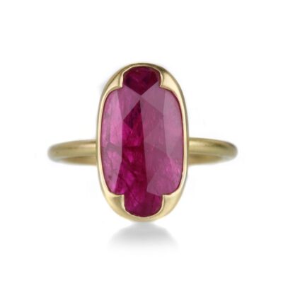 Rings Gabriella Kiss  | 18K Oval Rose Cut Ruby Ring