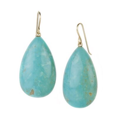 Earrings Maria Beaulieu  | Large Teardrop Chinese Turquoise Drop Earrings