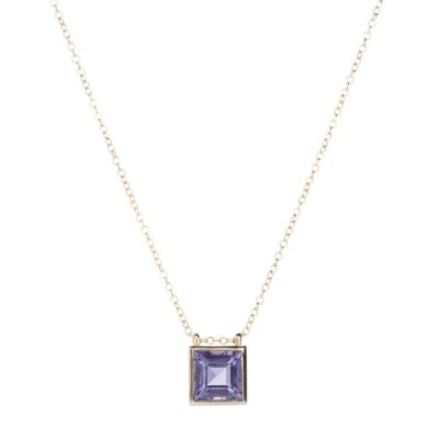 Necklaces Nicole Landaw  | Square Iolite Story Necklace