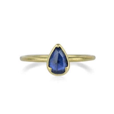 Rings Gabriella Kiss  | Faceted Pear Shaped Blue Sapphire Ring