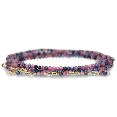 Bracelets Anne Sportun  | Pink & Blue Sapphire Wrap Bracelet – 34″