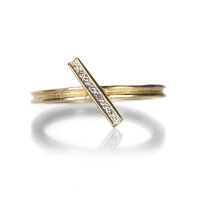 Rings Barbara Heinrich  | Diamond Diagonal Bar Stacking Ring