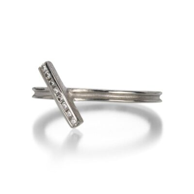 Rings Barbara Heinrich  | Platinum Diagonal Bar Ring