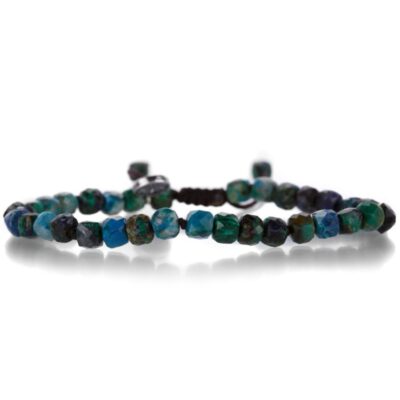 Bracelets Joseph Brooks  | 4Mm Chrysocolla Cube Bracelet