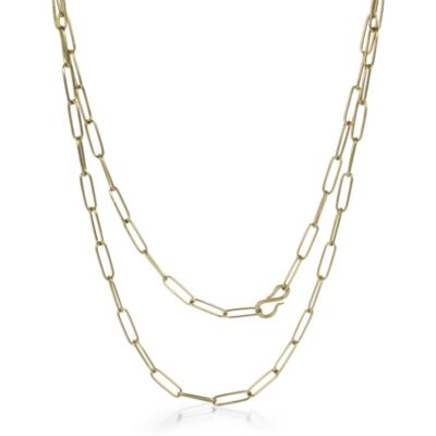 Necklaces Maria Beaulieu  | 18K Lightweight Gold Chain- 16″