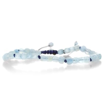 Bracelets Joseph Brooks  | 4Mm Faceted Aquamarine Cube Bracelet