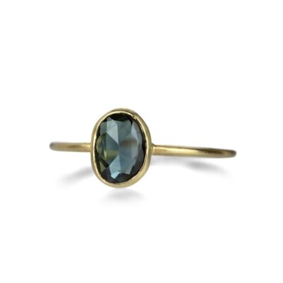 Rings Margaret Solow  | Faceted Gray Green Sapphire Ring