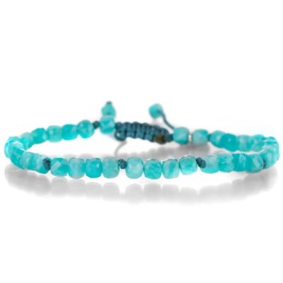 Bracelets Joseph Brooks  | 4Mm Peruvian Amazonite Cube Bracelet