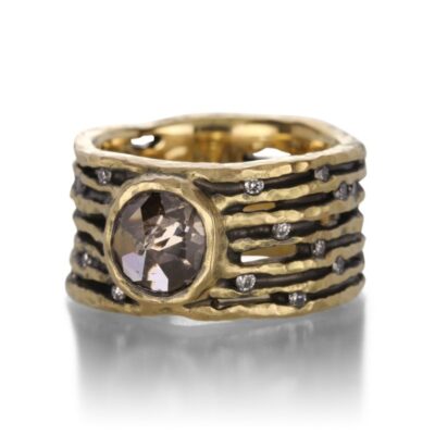 Rings Todd Pownell  | Wide Band With Rosecut Diamond