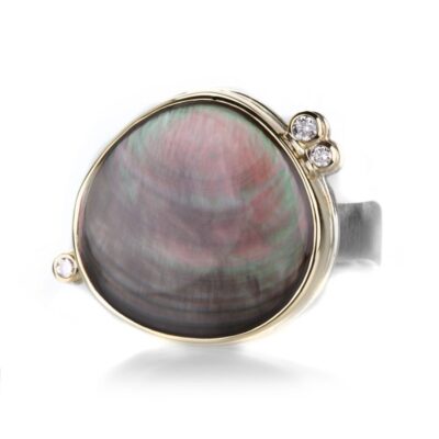 Rings Jamie Joseph  | Smooth Asymmetrical Black Mother Of Pearl Ring