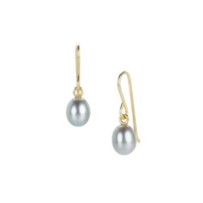 Earrings Maria Beaulieu  | Metallic Gray Freshwater Pearl Drop Earrings