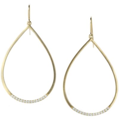 Earrings Nicole Landaw  | Diamond Lined Teardrop Earrings