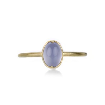 Rings Gabriella Kiss  | Small Oval Blue Chalcedony Ring