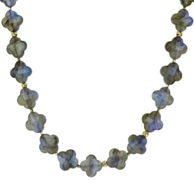 Necklaces Barbara Heinrich  | Beaded Labradorite Clover Necklace