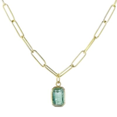 Necklaces Maria Beaulieu  | Emerald Cut Tourmaline Pendant (Pendant Only)