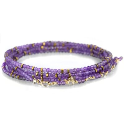 Bracelets Anne Sportun  | Amethyst Confetti Wrap Bracelet – 34″