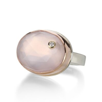 Rings Jamie Joseph  | Rose Quartz Ring With Diamond