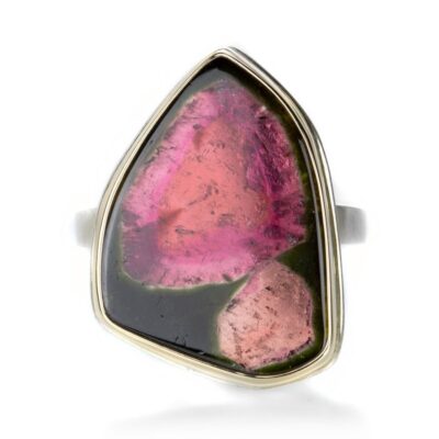 Rings Jamie Joseph  | Vertical Watermelon Tourmaline Slice Ring