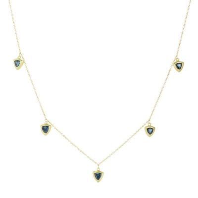 Necklaces Marian Maurer  | Kima Necklace With Triangular Blue Sapphire Drops