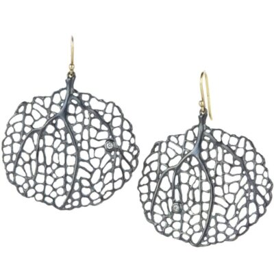 Earrings Annette Ferdinandsen  | Small Sea Fan Earrings With Diamonds