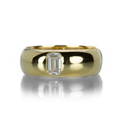 Rings Diana Mitchell  | North South Emerald Cut Diamond Gypsy Band