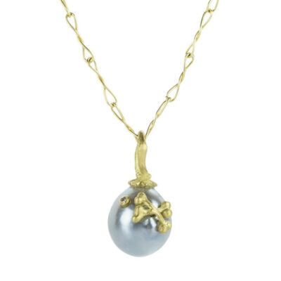 Necklaces Lene Vibe  | Tahitian Pearl With Bones Pendant (Pendant Only)