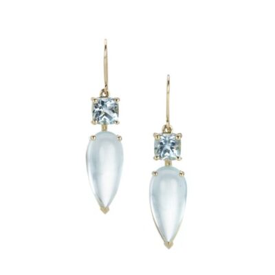 Earrings Nicole Landaw  | Double Aquamarine Drop Earrings