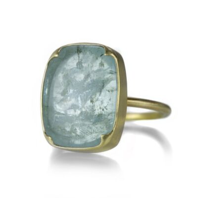 Rings Gabriella Kiss  | Cushion Shaped Blue Aquamarine Ring