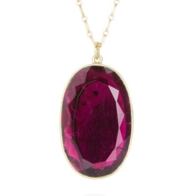 Necklaces Lola Brooks  | Burgundy Tourmaline Pendant Necklace