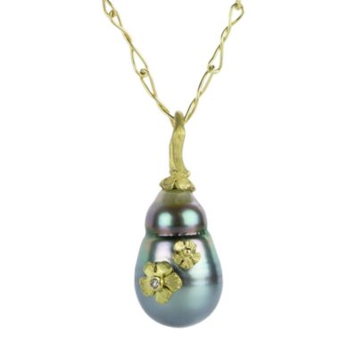 Necklaces Lene Vibe  | Flower Tahitian Pearl Pendant (Pendant Only)