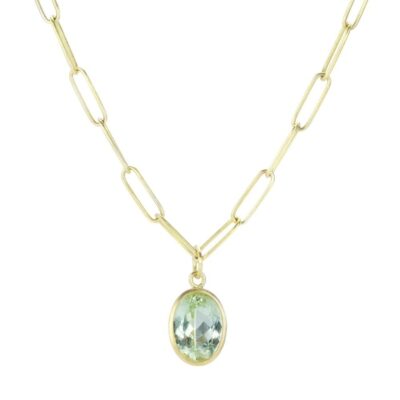 Necklaces Maria Beaulieu  | 18K Light Green Tourmaline Pendant (Pendant Only)