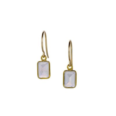 Earrings Margaret Solow  | Rainbow Moonstone Baguette Earrings