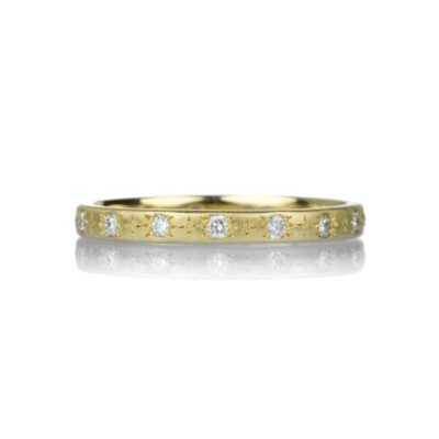 Rings Adel Chefridi  | 18K Yellow Gold And Diamond Stepping Star Band