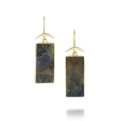 Earrings Gabriella Kiss  | Golden Sapphire Slab Earrings