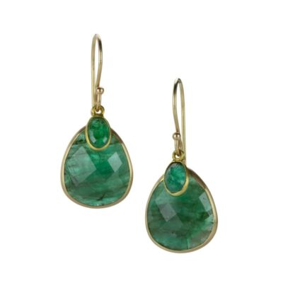 Earrings Margaret Solow  | Double Emerald Drop Earrings