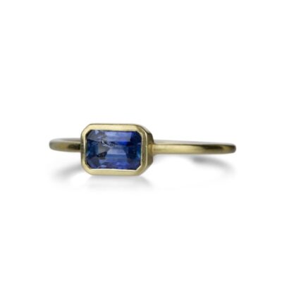 Rings Margaret Solow  | 14K Emerald Cut Blue Sapphire Ring