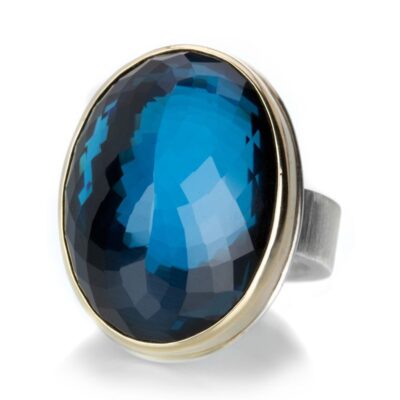 Rings Jamie Joseph  | Oval Inverted London Blue Topaz Ring