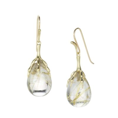 Earrings Annette Ferdinandsen  | Rutilated Quartz Quail Egg Earrings