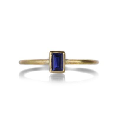 Rings Gabriella Kiss  | Emerald Cut Dark Blue Sapphire Ring