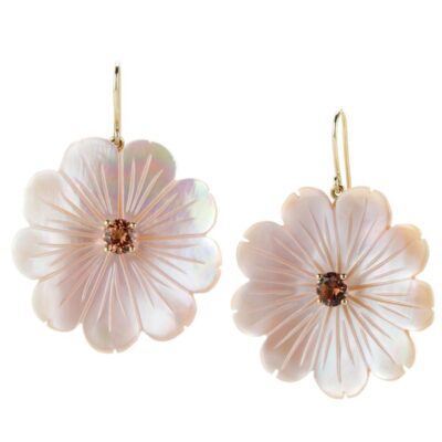 Earrings Nicole Landaw  | Large Mother Of Pearl Flower Earrings