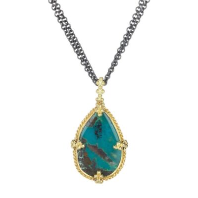 Necklaces Amali  | Teardrop Chrysoprase Pendant Necklace