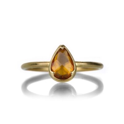 Rings Gabriella Kiss  | Pear Shaped Orange Sapphire Ring