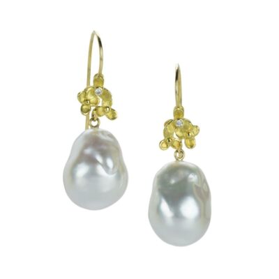 Earrings Barbara Heinrich  | Baroque Silver White Pearl Earrings